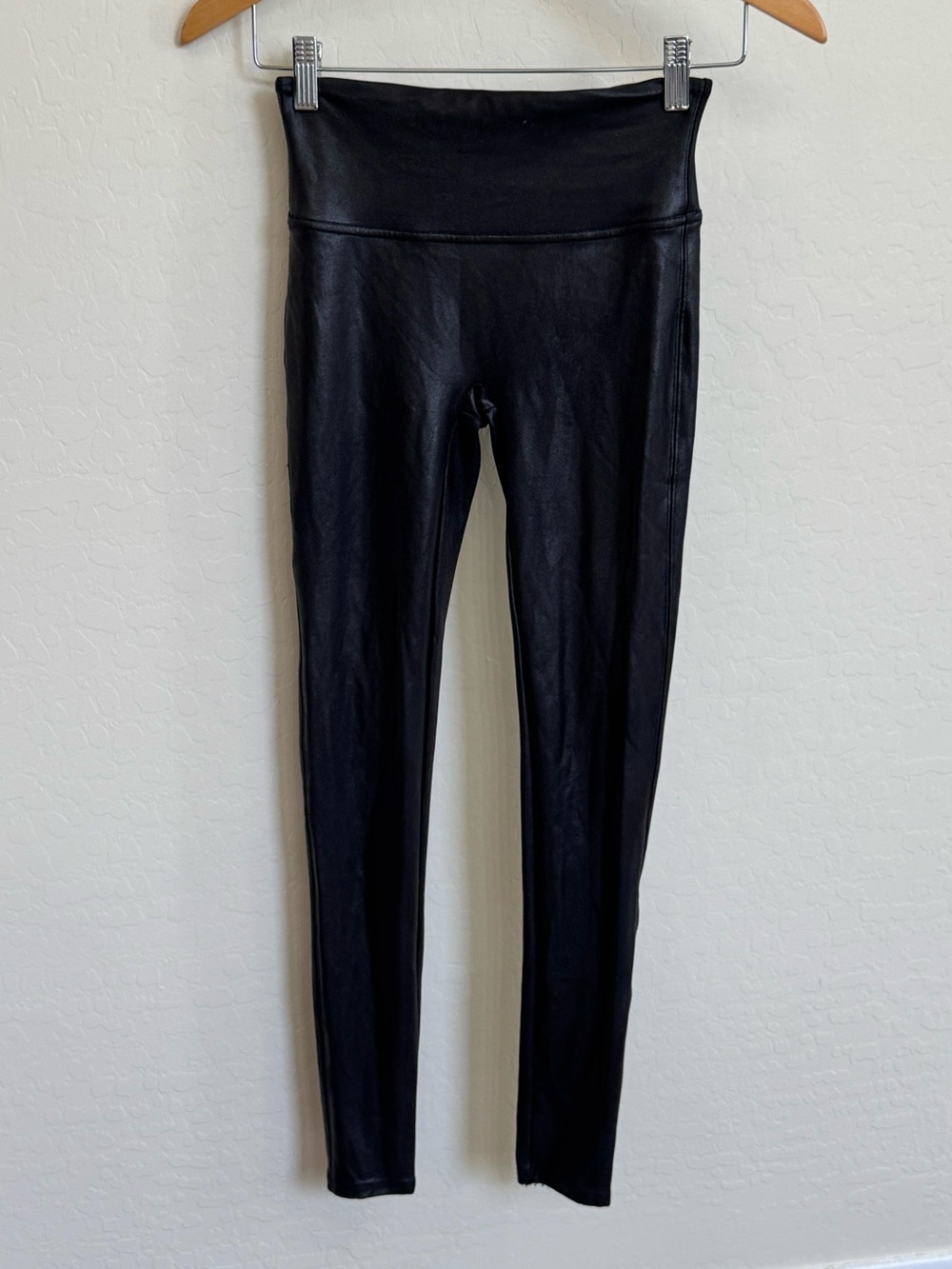 Spanx Faux Leather Leggings Black Size Small S/P Shapewear High Waisted